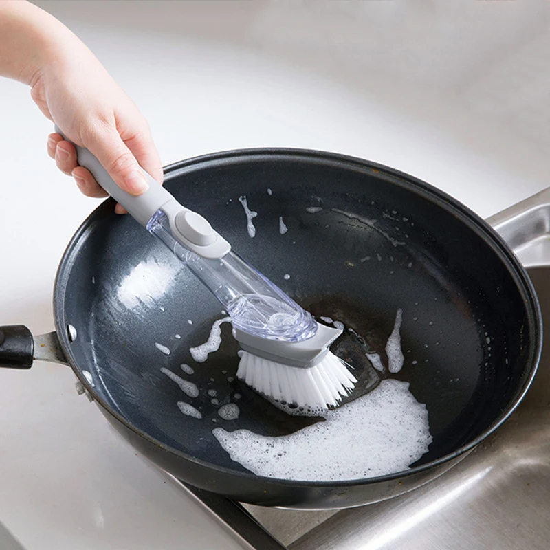 

Can Add Cleaning Liquid To Wash The Pot Brush Kitchen Multifunctional Long Handle Cleaning Brush Hydraulic Pot Brush Shoe Brush