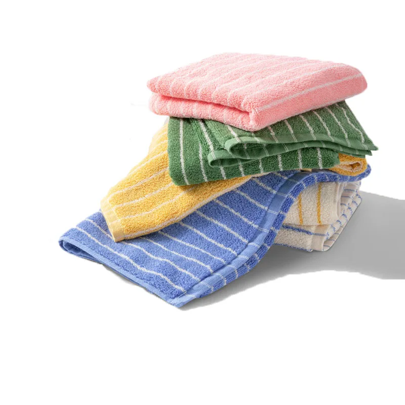 Набор полотенец 1/6 шт. 100% хлопок утолщенное полосатое полотенце для рук розовое