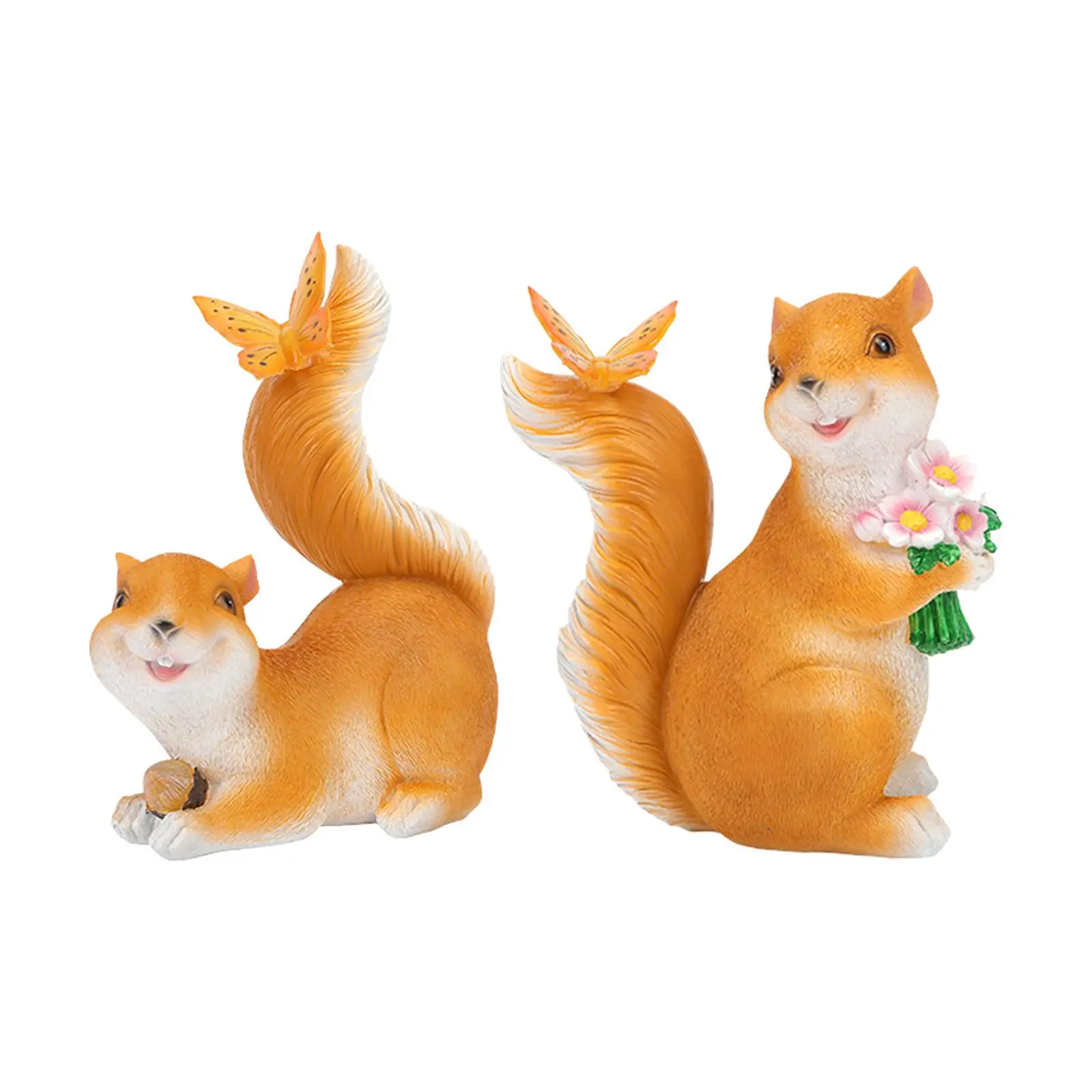 

Garden Squirrel Statues Solar LED Lights Animal Sculpture Waterproof Squirrel Figurines for Backyard Patio Lawn Ornaments Gift