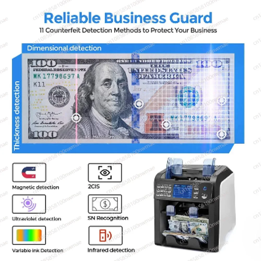Двойной сортировщик банкнот CIS фитнес-смешанный счетчик денег поддельный купюр с