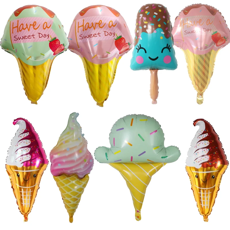 

1/5Pcs Large Cute Ice Cream Foil Balloon Summer Sweet Cone Popsicle Globo Girl's Birthday Hawaii Party Baby Shower Decorations