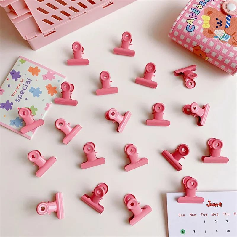

2Pcs/Set Wholesale Kpop Cute Clips Metal Dovetail Clip Paper Clips Ticket Holder Paper Documents Organizer School Office