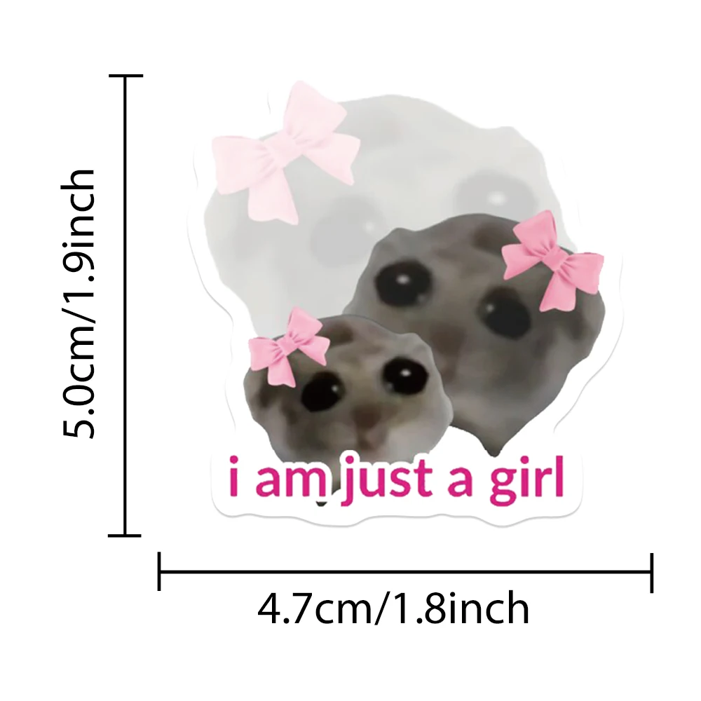 56 шт. забавные стикеры в виде грустного хомяка для девочек