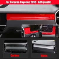 abs mattecarbonred auto accessories for porsche cayenne 2018 2022 car central control console decoration strip cover trim