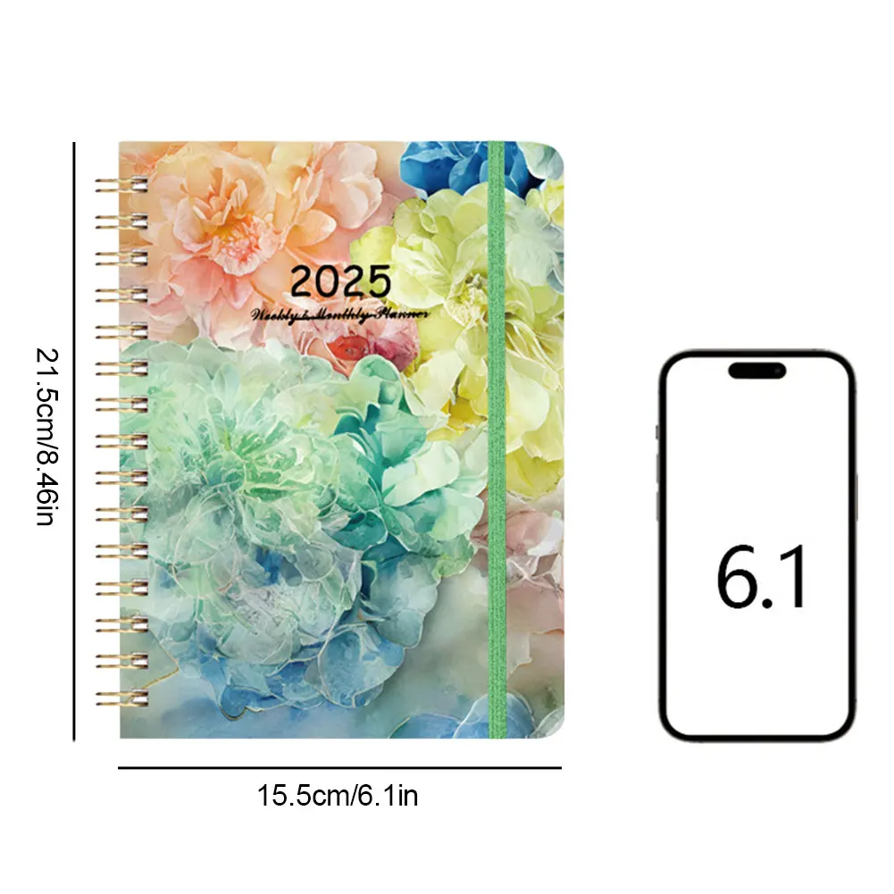 Блокнот формата А5 2025 г. ежедневник в спиральном переплете с ежемесячными