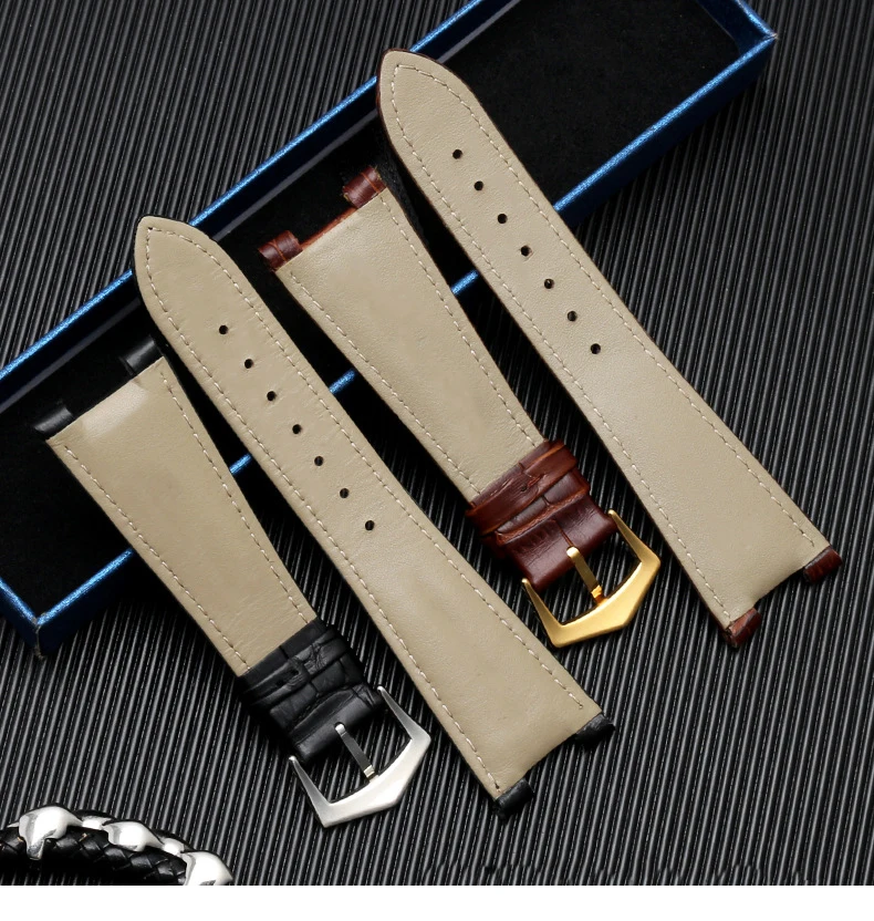Genuine Leather Watch Band For Patek Philippe 5711 5712G Nautilus Watchs Men Women Concave convex mouth Watch Strap 25-12mm
