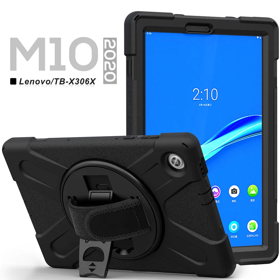 

360 Rotation Tablet Shell Cases for Lenovo Tab M10 HD 2nd Gen 2020 TB-X306X TB-X306F Case Stand Kickstand Cover with Strap