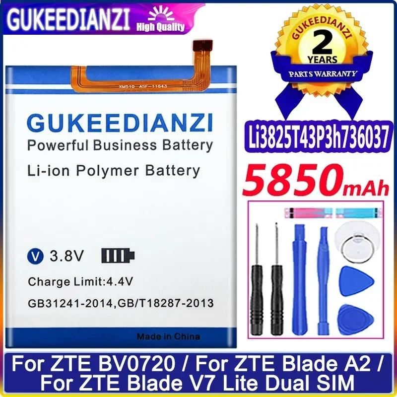 Аккумулятор на 5850 мА · ч для ZTE Blade A2 V7 Lite V7Lite Dual SIM BV0720 Li3825T43P3h736037 мобильный телефон