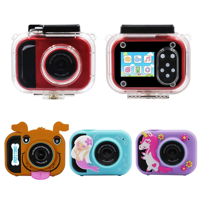 Детская фотокамера 2022 года Full HD 1080P Portable Digital Video 4x Kids Waterproof Child Gift.