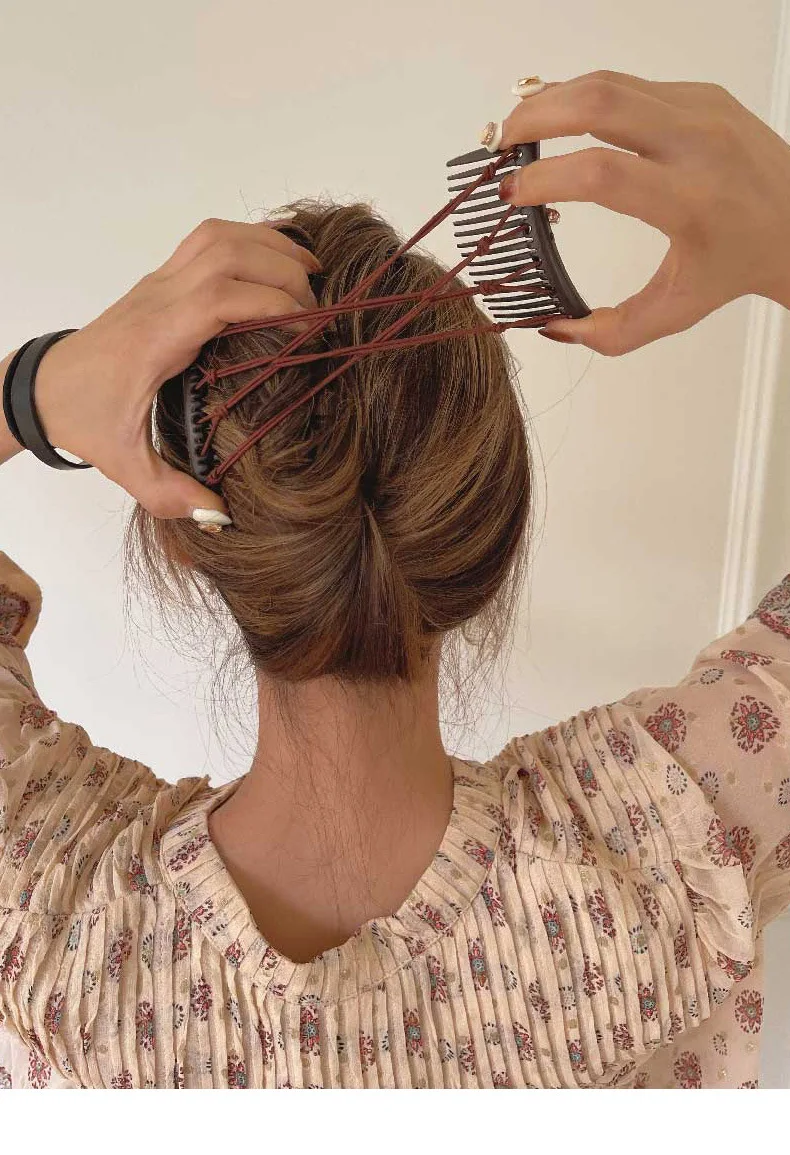 

higood Women's hair comb row insert card anti-skid 2022 new net red plate hair artifact headdress back hair accessories