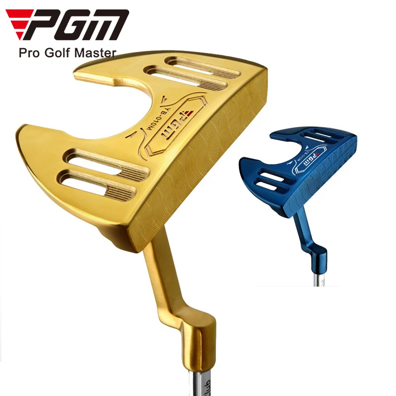 

PGM Large Grip Stainless Steel Shaft CNC Milled Golf Putter with Line of Sight Hitting Stability For Men's Club Blue/Gold TUG023