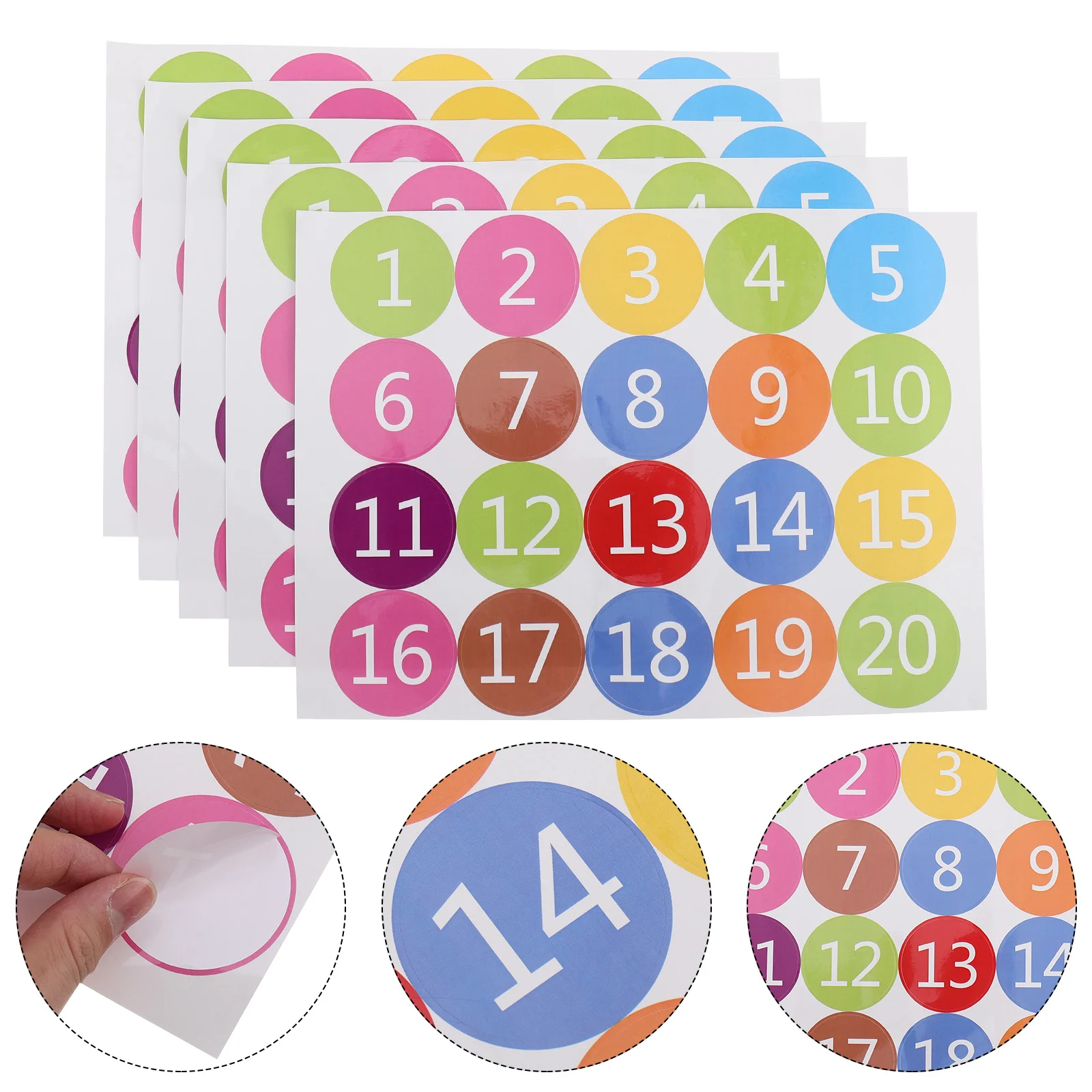 

5 Sheets Sticker PVC Number Stickers Dining Table Decor Round Pasters Decorations House Ornament