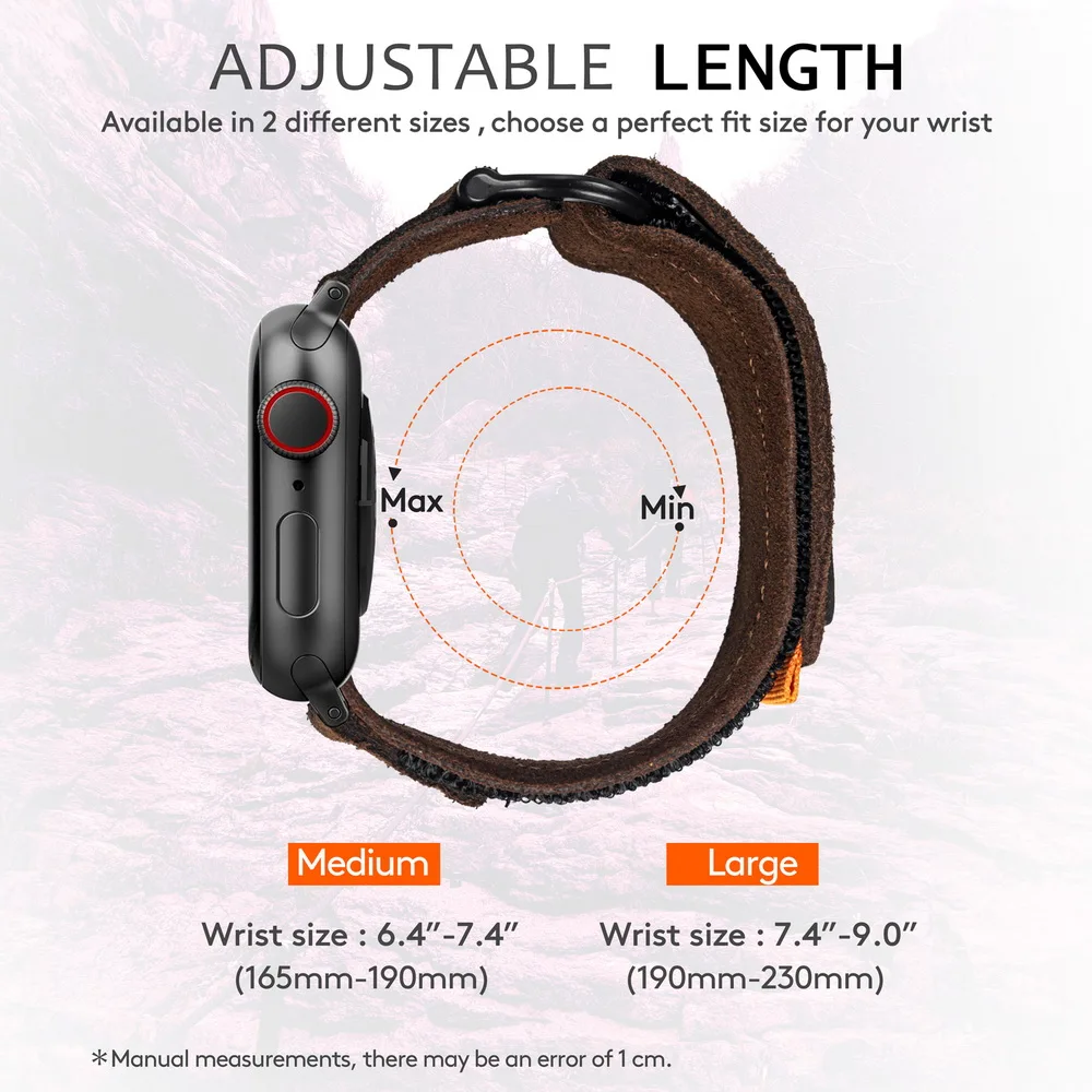 Ремешок кожаный HEMSUT для Apple Ultra Watch Band 45 49 мм, модный браслет в стиле ретро, совместим с ultra2 Iwatch SE 40 41 42 44 мм (art.: 3920c834d176d) - 3920c834d176d