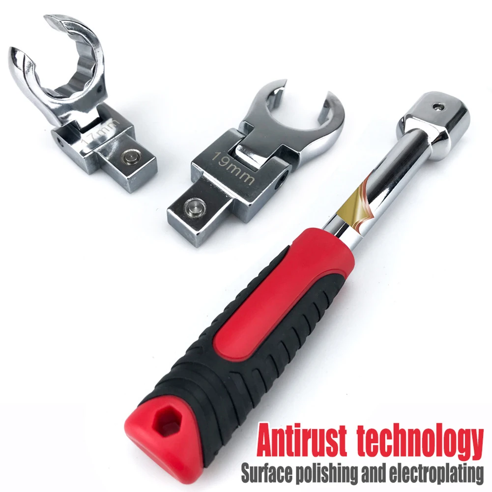 

Chrome Vanadium Steel Shaking Ratchet Wrench 180 Degree Rotatable Ratchet Spanner Head Interchangeable Removable Combination Set
