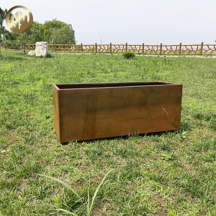 

Garden Outdoor Metal Rectangular Rusty Plantador Nursery Planter