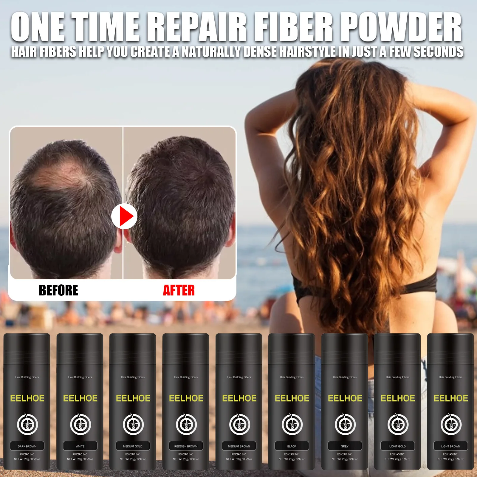 

28g Hair Volume Fiber Powder Dense Hair Powder Spray Disposable Dye Dense Hair Spray Hairline Spray