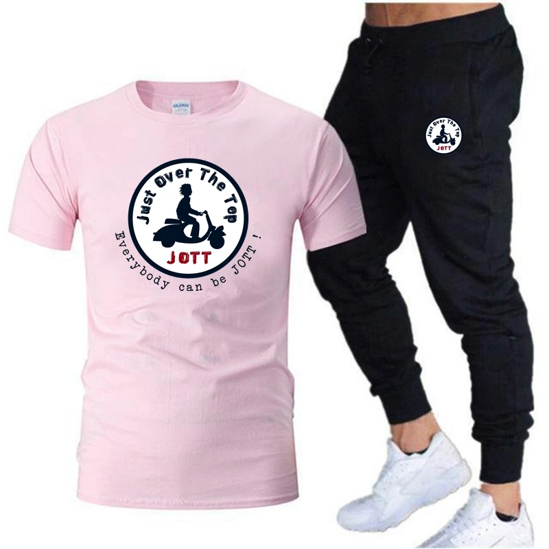 2023 Summer Men's T-Shirt + Pants Suit Men's Sports Suit Brand JOTT Printing Casual Fashion Cotton Short Sleeves T-Shirt sets