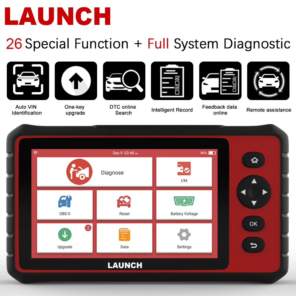 

LAUNCH X431 CRP909 Car OBD2 Diagnostic Tool Full System Code Reader A/F IMMO Injector Coding 26 Reset OBD 2 Automotive Scanner