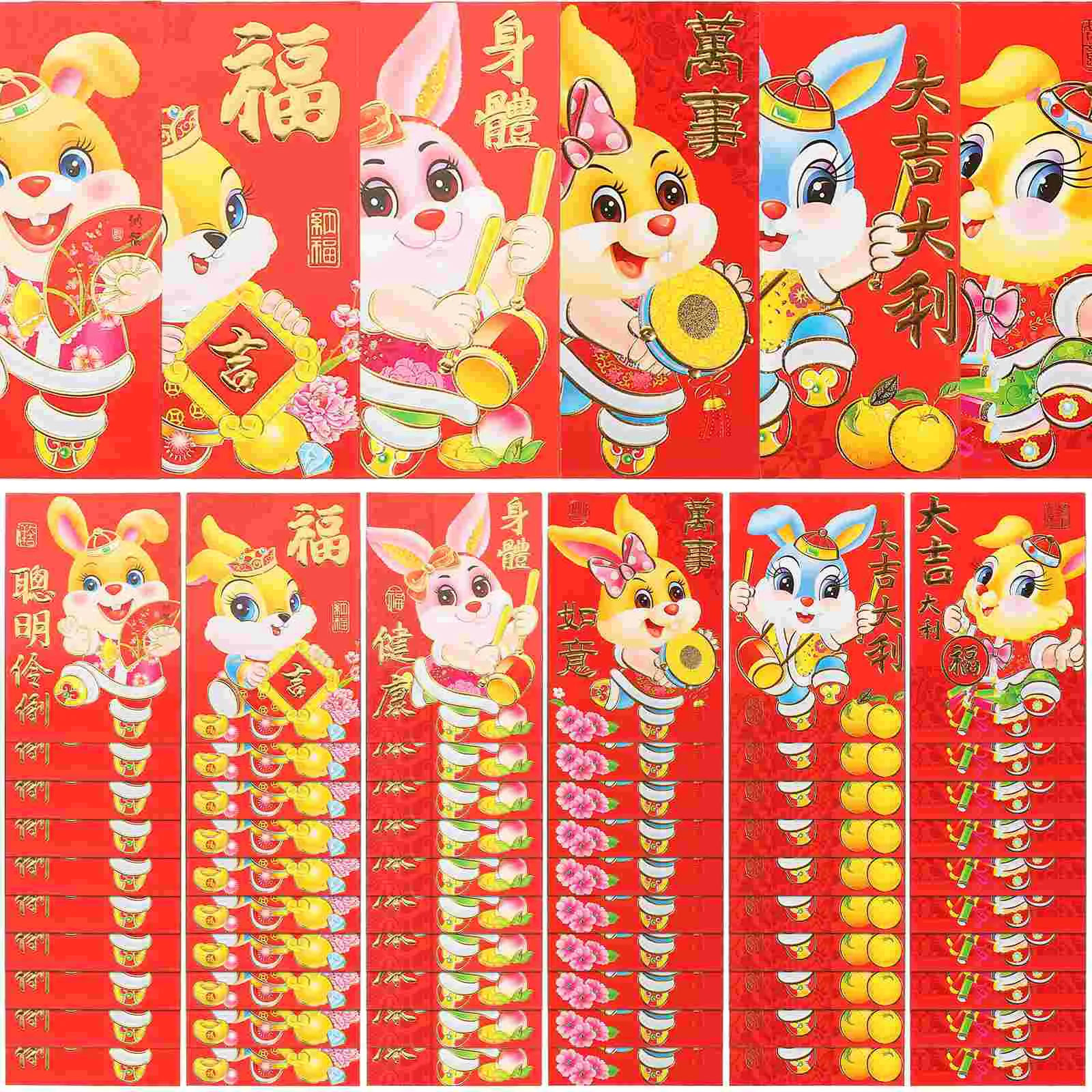 

Red Envelopes Year Money Chinese Envelope New Gift Packets Bags Packet Festival Rabbit Mini Spring Paper Bunny Bag Pocketlucky