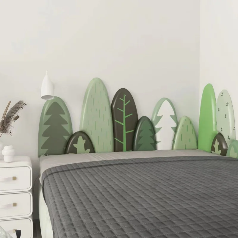 

Children's room plant headboard background wall decoration tatami soft bag anti-collision