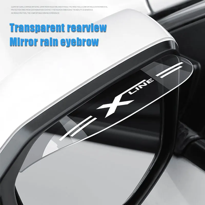 

2Pieces Rearview Mirror Rain Shade For KIA X line Logo Flexible PVC Car Back Mirror Rain Cover Car Acc Rainproof Blades