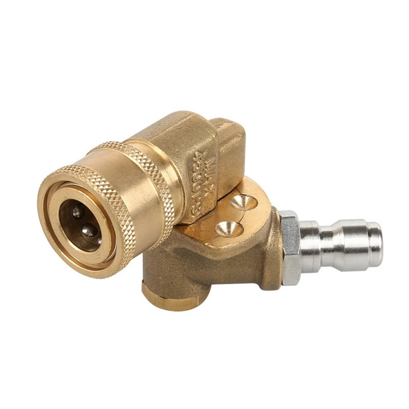 

5 Angles Pivoting Coupler 4500PSI Quick Connecting Brass Pressure Washer Cleaning Practical Dead Angle Spray Nozzle Adjustable