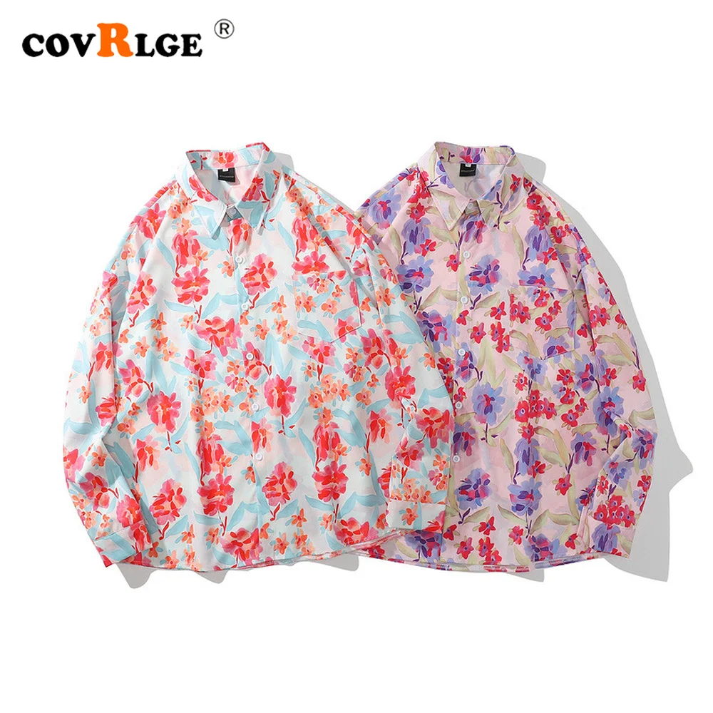 

Covrlge New Hollow Personality Trend Men's Shirts 3d Long-sleeved Shirt Casual Trendy Fashion Slim Shirt Men Streetwear MCL350