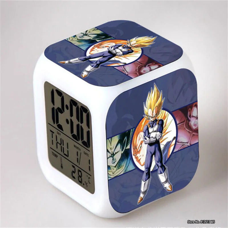 

Мультяшный Драконий жемчуг анимационные периферийные игрушки светодиодный квадратный Красочный будильник для детской комнаты