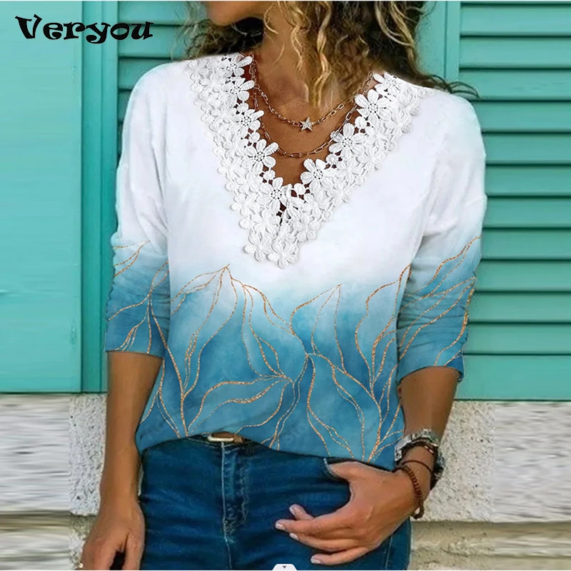 Женская футболка с длинным рукавом элегантная Свободная Повседневная