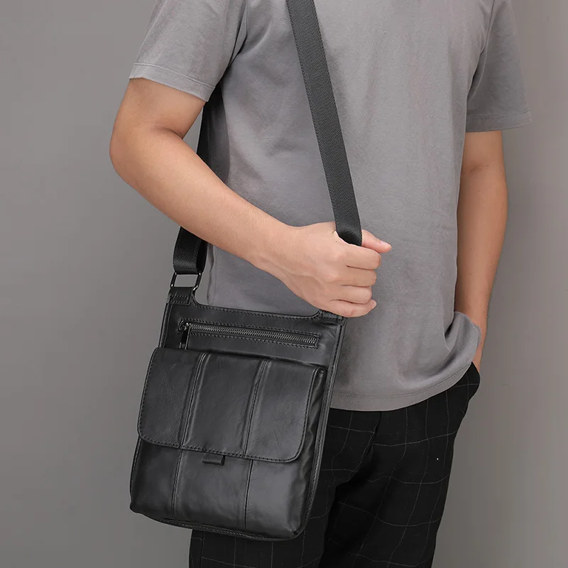 WESTAL Men's Shoulder Bag Causal Crossbody Bags for Men Genuine Leather Messenger Bag Men's Desinger Bags Leather Flap Male