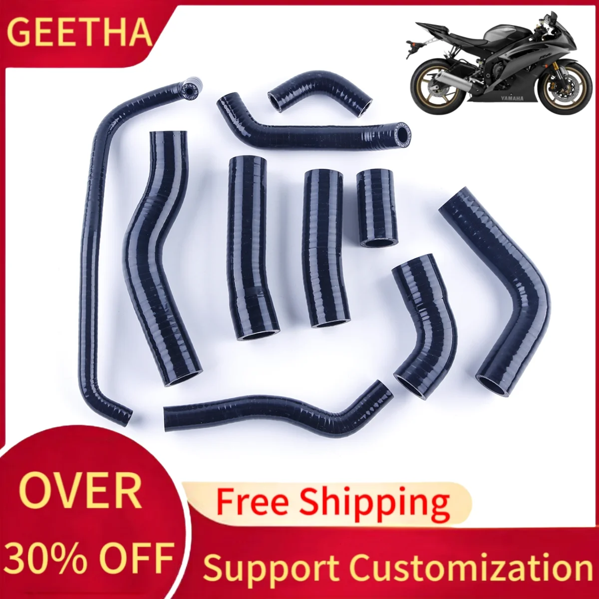 Силиконовый шланг охлаждающей жидкости для мотоцикла 2006-2018 Yamaha YZF R6 YZFR6 2007 2008 2009 2010