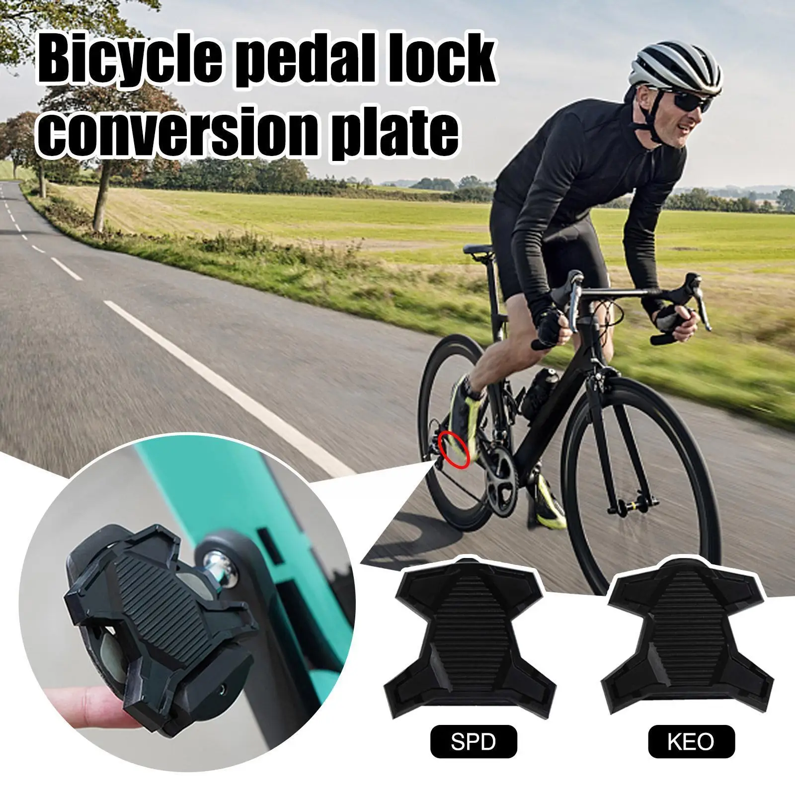 

1pcs Bicycle Clipless Pedals SPD/KEO Road Bike Lock Pedal Converter Self-Lock Pedals Adapter for SHIMANO LOOK Series Access X6O6