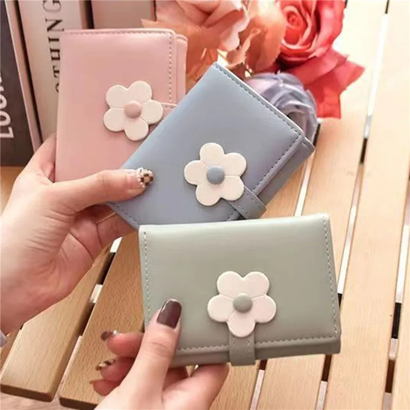 

2023 New Women Wallet Short Small Three-fold Wallet Female Multi-card Card Holder Coin Purse Lady Clutch Mini Money Bag Wallet