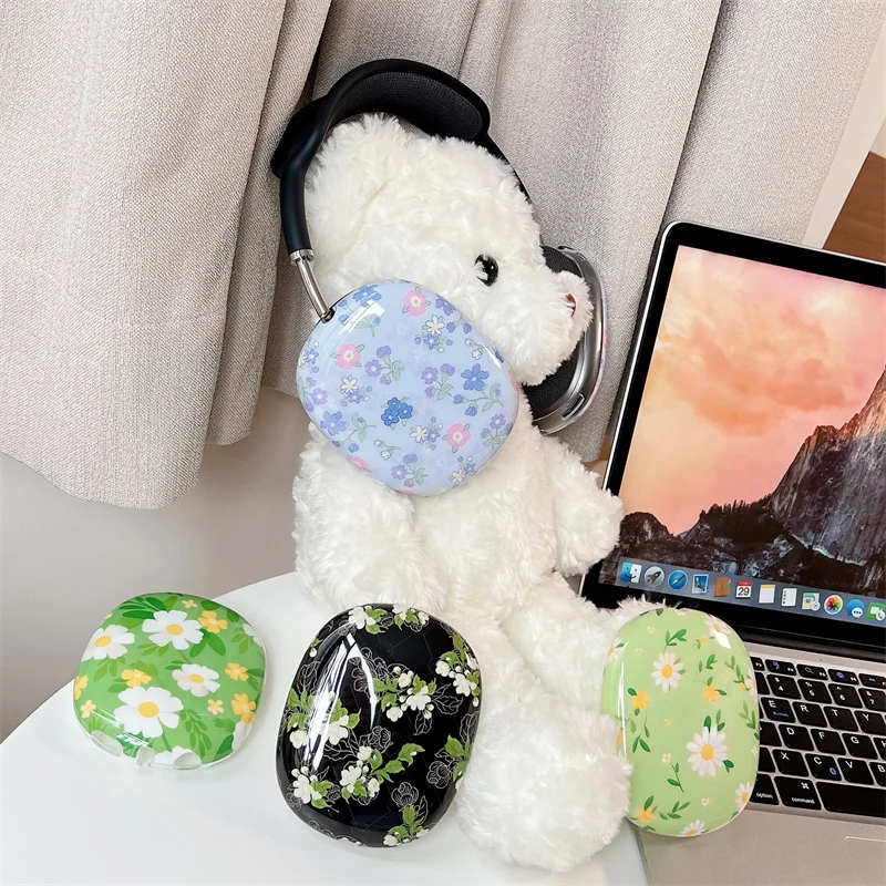 Фото Модный чехол с цветами для Airpods Max, защитный декор для наушников Apple, чехол для Airpods Max, защита гарнитуры №2