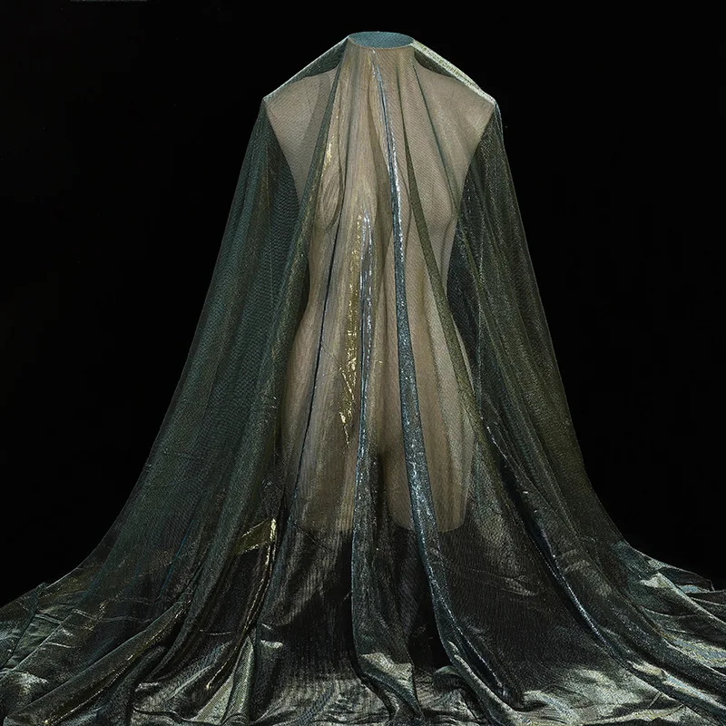 Лазерная фотосетка ткань для костюмов свадебная одежда полупрозрачная шелковая