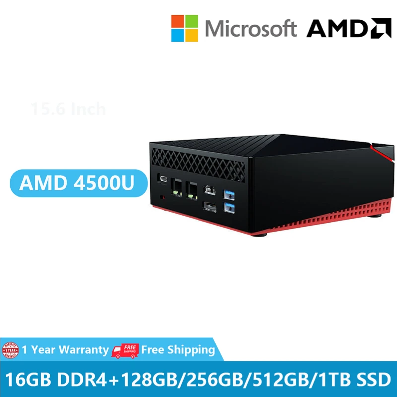 Desktop Gaming Computer Mini PC Host Windows 10 AMD Ryzen R5 4500U 16GB DDR4 Graphics DP 4K UHD WiFi6E Mobile Office HDMI