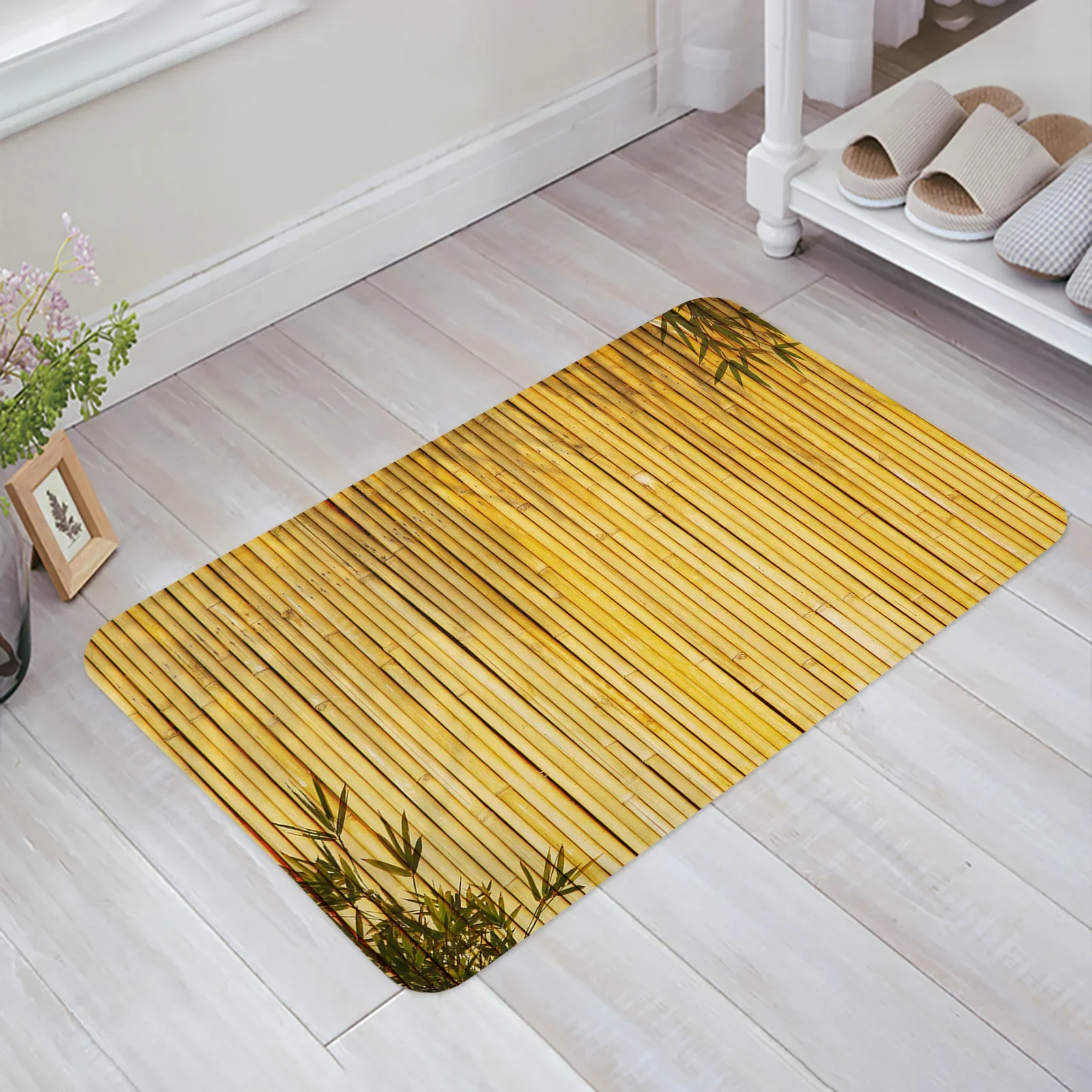 Шебби-растение в стиле ретро коврик для ванной комнаты бамбуковый ковер коридора