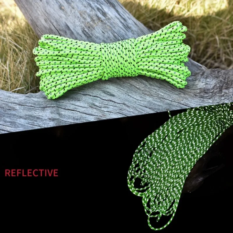 

10m Paracord Camping Tent Ropes Night Warning Reflective Umbrella Rope Outdoor Camping Accessories 2.5/4mm Paracord