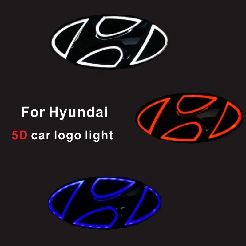 

5D Car Front Grille Trunk Logo LED Light Retrofit for Hyundai Ix35 Accent I30 Bayon Genesis Coupe Verna Elantra Tucson Santafe