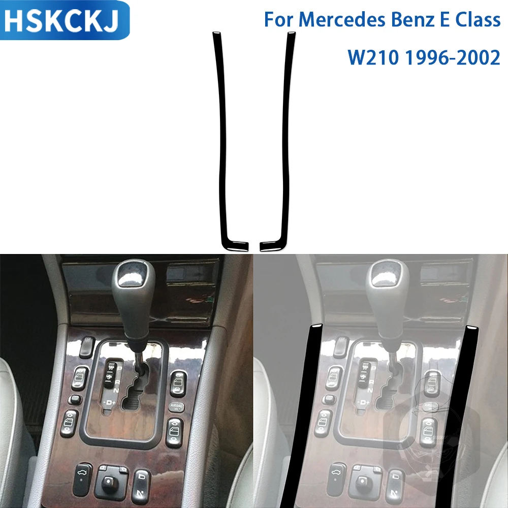 

For Mercedes Benz E Class W210 1996-2002 Accessories Car Black Plastic Interior Gear Side Trim Sticker Decoration