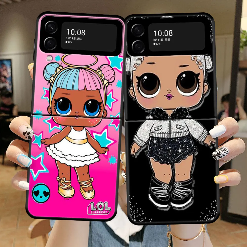 

Case Funda for Samsung Galaxy Zflip3 Z Flip 5G Zflip Flip3 SamsungZFlip Zflip35g PC Armor Black LOL Surprise Cute Grils Phone