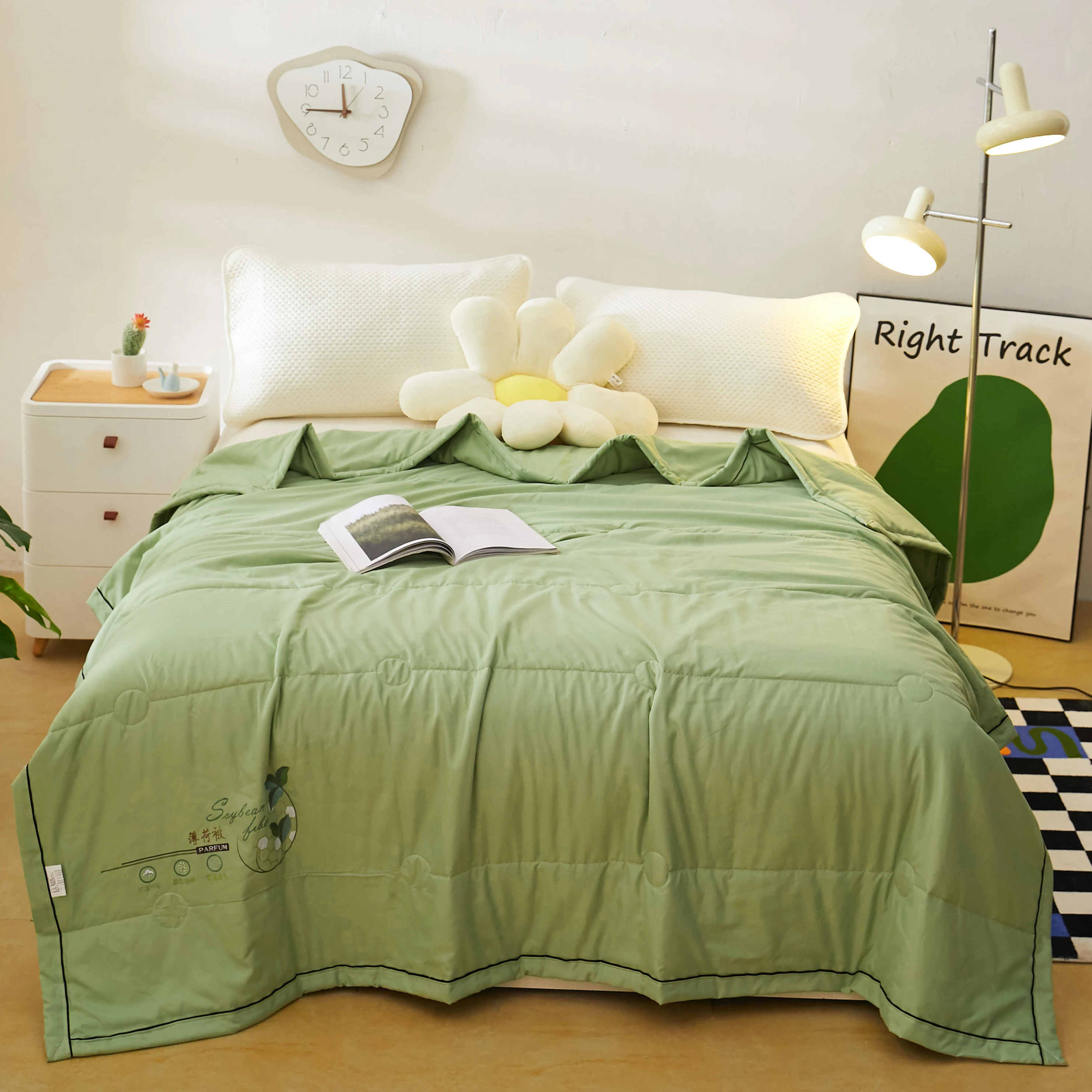 

1 шт. охлаждающее одеяло, безвредное для кожи, отпугивающее комаров, стандартного размера, мягкое крутое одеяло из полиэфирного волокна, принадлежности