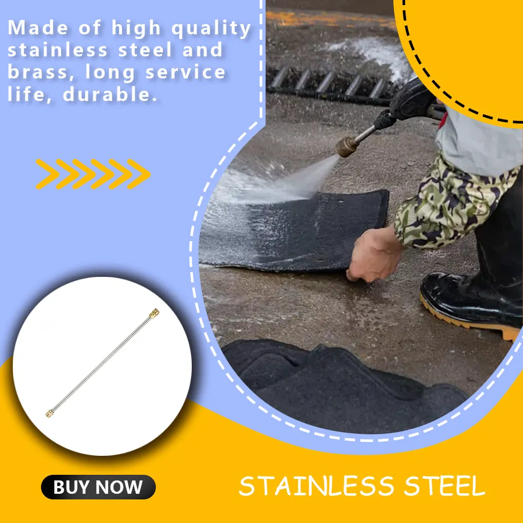 

Stainless Steel Pressure Washer Extension Wand Portable 1 4 Connector M22 14mm Pole Outdoor Plant Watering Rod