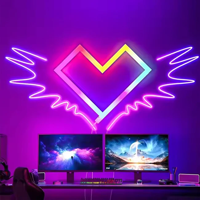Фото Banqcn сращивание Wi-Fi музыкальная светодиодная лента DIY RGB красочная игровая комната умная атмосфера домашняя панель световая панель №5
