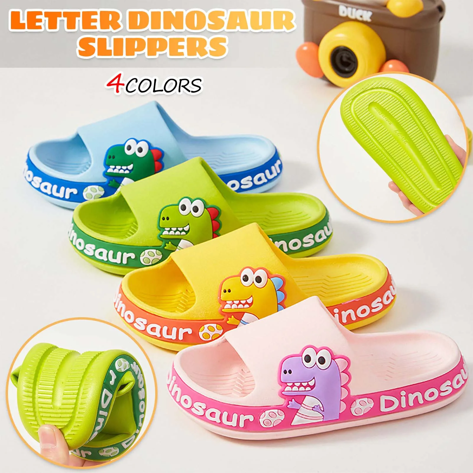 

Cute Cartoon Dinosaur Sandals Cool Slippers Children's Shoes Three-dimensional Cartoon Dinosaur Non-slip Soft-soled Slippers