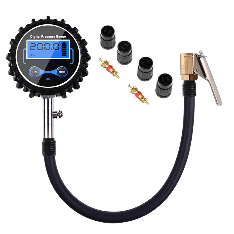 Цифровой манометр для шин 3-200PSI ЖК-манометр быстрого измерения давления