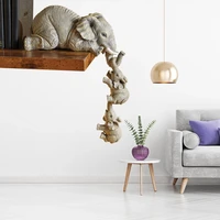 nordic resin crafts garden design home bedroom living room animal decorations three elephants resin gardening ornaments