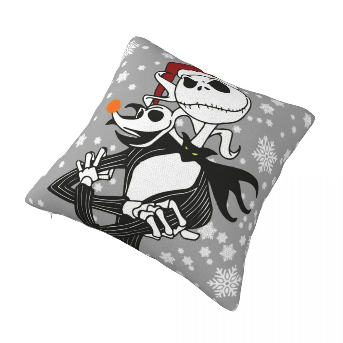 

Nightmare Before Christmas Square Pillowcase Polyester Pillow Cover Velvet Cushion Zip Decorative Comfort Throw Pillow Home Car