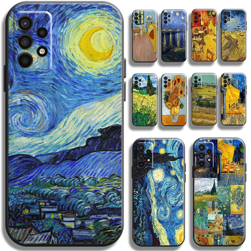 

Retro Van Gogh Oil Painting For Samsung Galaxy A11 A12 A20 A21 A21S A22 A30 A31 A32 A42 A51 A52 A70 A71 A72 5G Phone Case Black