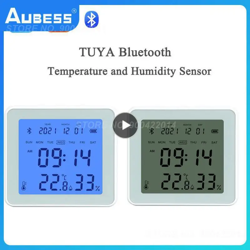 

Real-time Detection Digital Thermometer With Backlight Alarm Tuya Indoor Hygrometer Low Power Mobile Phone Monitoring